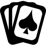 Vector clip art of black and white cards icon
