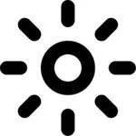 Vector clip art of thick line sun icon
