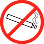 Vektor illustration av tunn ram rökning förbjuden-skylt