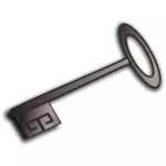 Vektor ClipArt-bilder av gammal stil dörren nyckel med skugga