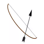 Изображение коричневый лук и черной стрелкой