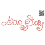 رسم ناقلات من شعار قصة حب مع قلوب حمراء