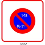 Angi ensidige parkeringsplass vekslende bi-månedlige fransk tegn vektortegning