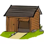 Illustrazione vettoriale di un garage di legno