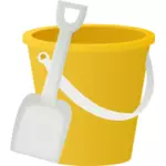 Children's bucket and spade vector clip art