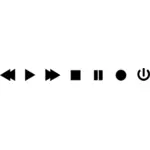 Vector illustraties van media speler knoppen pictogrammen instellen
