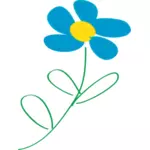 İle mavi yaprakları çiçek