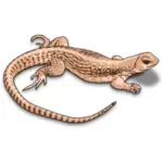 Illustration of brown lizard with shadows