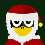 Santa penguin vektor image