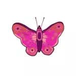 Vektorikuva vaaleanpunaisesta ja violetista perhosesta