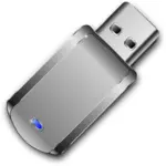 Vector clip art of shiny grey USB stick