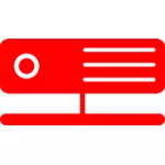 Zeichnung von einem roten Serversymbol Vektor