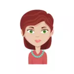 Женский мультфильм аватар векторной графики