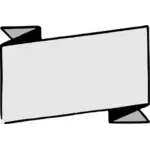 Clipart vetorial do banner de papel em tons de cinza