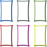 色付きの枠線のセットのベクトル描画