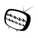 Nefunkční kreslený televizor vektorový obrázek