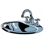 Bathroom sink vector image