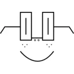 Desenho de rosto sorridente com sardas vetorial