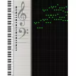 Digitální hudby list vektorové kreslení