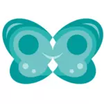 modrý motýl ve tvaru úsměvu vektorové grafiky
