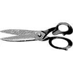 Vector illustration of black and white scissors