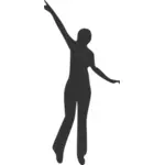 Pointing lady silhouette vector image