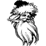 Santa com ilustração vetorial de barba enorme