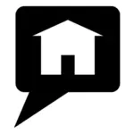 House in a speech bubble vector image