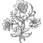 Ilustración vectorial de flor tallo
