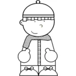 Graphiques de vecteur de dessin animé de neige enfant