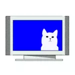 Pisica pe TV vector imagine