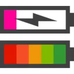 Vector clip art of battery full and empty status icon