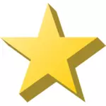 בתמונה וקטורית של כוכב צהוב עם צל