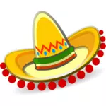 Mexican sombrero with red decoration vector graphics