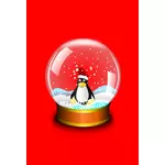 כדור השלג עם הפינגווין