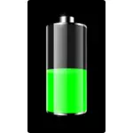 Vector image of half empty battery icon
