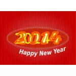 Happy New Year ribbed red sign vector image