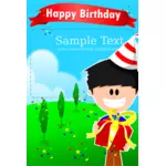 पार्टी लड़का जन्मदिन कार्ड टेम्पलेट वेक्टर चित्र