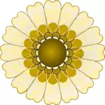 Vektor ClipArt-bilder av stora kronblad guld blomma