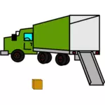 Vektor illustration av öppnade Tom rörliga lastbil
