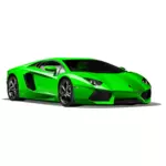 Зеленый Lamborghini векторная графика