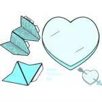 Sevgililer günü kağıt kalp toplama vektör küçük resim
