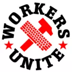 Werknemers verenigen teken vector afbeelding