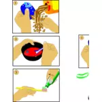 Munnhygiene trinnene vektor illustrasjon