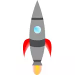Spiky rocket på avgang vektor illustrasjon