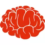 脳のベクトル画像の赤のシルエット