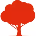 Red silhouette vector graphics of a tree