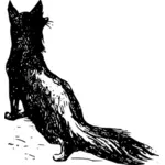Vector clip art of fox from the back