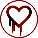 Vector clip art of heart bleed patch in circle
