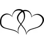 Vector image of double hearts